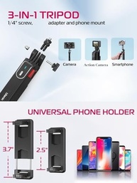 Tripé ULANZI MA09 71" Extensível: Selfie Stick, Tripé de Viagem e Suporte Universal para Celular, Câmera e GoPro com Controle Remoto - imagem 3