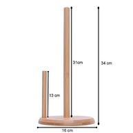 Suporte para Papel Toalha em Bambu - Design Moderno e Ecológico para Cozinha - imagem 3