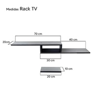 Rack TV Suspenso 110cm com Nichos - Design Moderno para Sala e Quarto - imagem 2