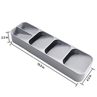 Bandeja Organizadora de Gavetas para Cozinha - 5 Divisórias para Talheres e Facas em Plástico Resistente - imagem 4