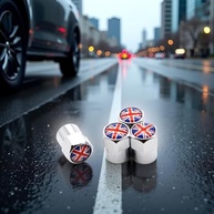 Tampas de Válvula de Pneu Prata Estilo Bandeira Britânica - 4 Peças - imagem 3