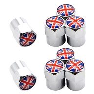Conjunto 8 Tampas Válvula Pneu Carro Bandeira Britânica Union Jack - Liga Alumínio/Cobre - imagem 1