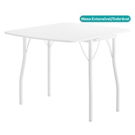 Mesa Dobrável Branca com Tampo em MDP e Tubos de Aço - Ideal para Espaços Pequenos - imagem 4