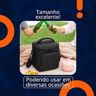 Bolsa Térmica GuardLunch 7L com 2 Compartimentos - Lancheira Impermeável e Portátil para Trabalho e Faculdade - imagem 5