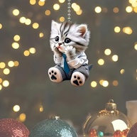 Pingente Gato Fofo Acrílico: Charme Único para Carro, Mochila e Chaveiro - imagem 5