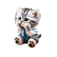 Pingente Gato Fofo Acrílico: Charme Único para Carro, Mochila e Chaveiro - imagem 3