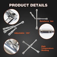 Chave Cruzada Dobrável 4 Vias Universal SAE/Métrica 35,5cm - Essencial para seu Carro! - imagem 5