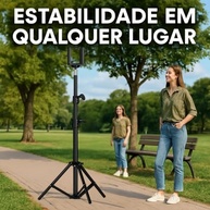 Tripé Multifuncional 210cm: Suporte Universal para Celular, Câmera, Ring Light e Nível a Laser - imagem 3