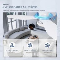 Ventilador de Teto com Luz e Controle Remoto 25" - 6 Velocidades, Bivolt, Iluminação RGB - imagem 3