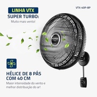 Ventilador de Parede Mondial 40cm Super Turbo 8 Pás - Potente e Silencioso - imagem 4