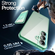 JETech Capa Samsung Galaxy S25 5G: Proteção Transparente Anti-Amarelamento e Anti-Choque (Verde) - imagem 5