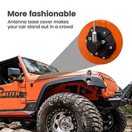 Anina Capa de Base de Antena Premium para Jeep Wrangler JK/JL/JT - Aço ABS Elegante e Durável - imagem 4