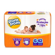 Fralda Pom Pom Protek Proteção de Mãe G - 42 Unidades | Conforto e Absorção por até 12h - imagem 1