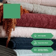 Toalha de Banho Gigante Ele/Ela Velour 500g/m² | 100% Algodão Macio e Absorvente | 2 Peças Bege/Rosa - imagem 5