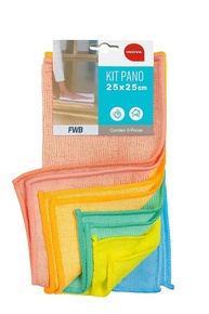 Kit Pano Multiuso em Microfibra 25x25 cm - 5 Unidades Premium Super Absorvente e Durável - imagem 1