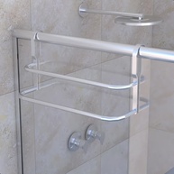 Suporte Duplo Porta Toalhas Toalheiro para Box 60cm - Metal Cromo Turin com Acabamento Alto Brilho - imagem 5
