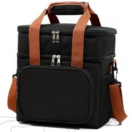 Bolsa Térmica Dobrável 14L com Alça de Ombro - Ideal para Marmita, Lancheira e Academia (Preta) - imagem 2