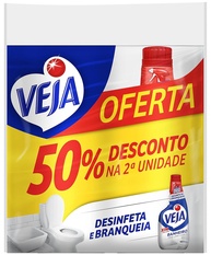 Limpador Tira Limo Veja X14 para Banheiro 2x500ml - Ação Total contra Sujeiras Difíceis - imagem 1