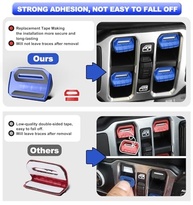 Kit 4 Capas Botão Interruptor Vidro Jeep Wrangler JL/Gladiator JT Azul - Acessórios Premium - imagem 3