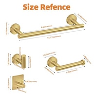 YESOP Kit de Acessórios para Banheiro 5 Peças em Aço Inoxidável Dourado – Moderno e Resistente - imagem 3