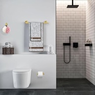 YESOP Kit de Acessórios para Banheiro 5 Peças em Aço Inoxidável Dourado – Moderno e Resistente - imagem 2