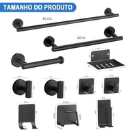 Kit Banheiro 11 Peças em Aço Inox Preto – Organização Moderna e Durável para Banheiro, Cozinha e Quarto - imagem 3
