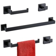 Kit Toalheiro Acabamento Fosco Aço Inoxidável 5 Peças - Conjunto Completo para Banheiro Moderno - imagem 2