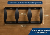 Rack Curvo para 3 Garrafas de Vinho em Aço TLPRO - Design Moderno e Durabilidade - imagem 4