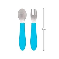 Kit Talheres Zoo Azul da Buba - Design Anatômico com Ponta em Aço Inoxidável - imagem 4