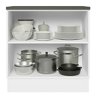 Balcão Madesa Acordes 80cm com 2 Portas - Design Moderno em MDF Branco Brilhante - imagem 4