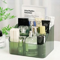 Organizador Multiuso 4 Divisões em Acrílico - Caixa Organizadora para Maquiagem, Cosméticos e Acessórios - imagem 1