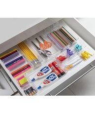 Kit Organizador Modular em Acrílico Transparente - Solução Multiuso para Gavetas, Cozinha, Escritório e Maquiagem - imagem 5