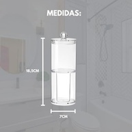 Porta Algodão e Cotonetes Acrílico Duplo com Tampa Transparente - Organizador de Cosméticos Moderno para Banheiro e Maquiagem - imagem 4