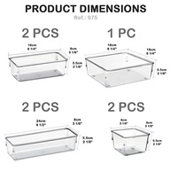 Acrimet Organizador Modular para Gavetas, Bancadas e Armários - Kit com 7 Potes Transparentes - imagem 4