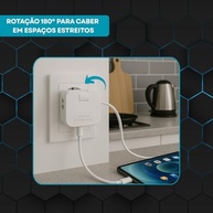 Adaptador Tomada Benjamin Articulado Flexível Bivolt 4 Entradas + 2 USBs - Portátil e Essencial para Viagens - imagem 5