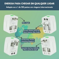 Kit 2 Adaptadores de Tomada Universal Bivolt: Conecte-se a Mais de 150 Países! - imagem 5