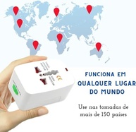 Kit 3 Adaptadores de Tomada Universal Portátil Bivolt com Trava de Segurança - Essencial para Viagens Internacionais - imagem 4