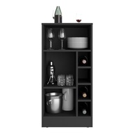 Balcão de Cozinha com Adega Integrada Multimóveis MP2144 Preto – Moderno, Funcional e com Espaço para Vinhos - imagem 5