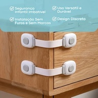 Travas de Segurança Infantil Adesivas – Proteja Armários e Gavetas com Facilidade (Kit 2 Peças) - imagem 5