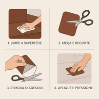 Adesivo de Couro Preto 15cm x 24cm - Reparo Fácil e Elegante para Sofás, Cadeiras e Bancos - imagem 3