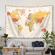 Tapeçaria Mapa-Múndi Educacional SAOLUIS: Decore e Inspire Crianças e Adultos! - imagem 4