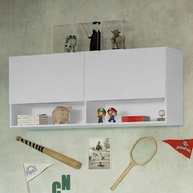 Armário Aéreo 120cm com Nicho e Prateleira Branco - Design Moderno para Quarto e Home Office - imagem 1