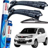 Kit Palheta Limpador Parabrisa Bosch Aerofit Dianteiro + Traseiro Fiat Uno 2014-2020 - imagem 1