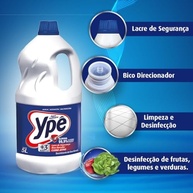 Ypê Água Sanitária 5L - Potente Desinfetante com Bico Dosador e Lacre de Segurança - imagem 5
