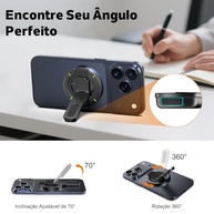 Suporte MagSafe Tobeape 3 em 1: Anel Magnético Ajustável, Anti-Estresse e Dobrável para iPhone e Smartphones (Preto) - imagem 4