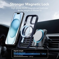 ESR Capa iPhone 15 MagSafe: Proteção Militar, Suporte Ajustável e Design Azul Escuro Clássico - imagem 5