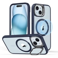 ESR Capa iPhone 15 MagSafe: Proteção Militar, Suporte Ajustável e Design Azul Escuro Clássico - imagem 2