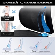 Cadeira de Escritório Presidente Ergonômica com Apoio Lombar Ajustável, Design Moderno e Base Reforçada (Preto e Branco) - imagem 4