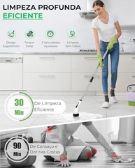 Esfregão Giratório Elétrico Sem Fio com 9 Cabeças - Potência Dupla e Cabo Ajustável - imagem 3