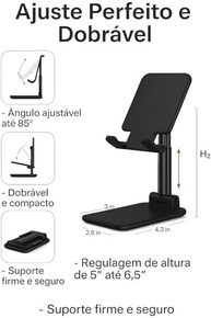 Suporte Universal Premium para Celular e Tablet: Ajustável, Dobrável e Antiderrapante - imagem 3
